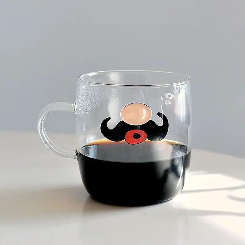 Cute polar bear glass coffee mug kitchen heat resistant tea cup