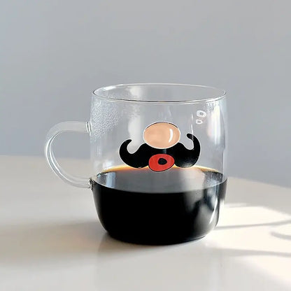 Cute polar bear glass coffee mug kitchen heat resistant tea cup
