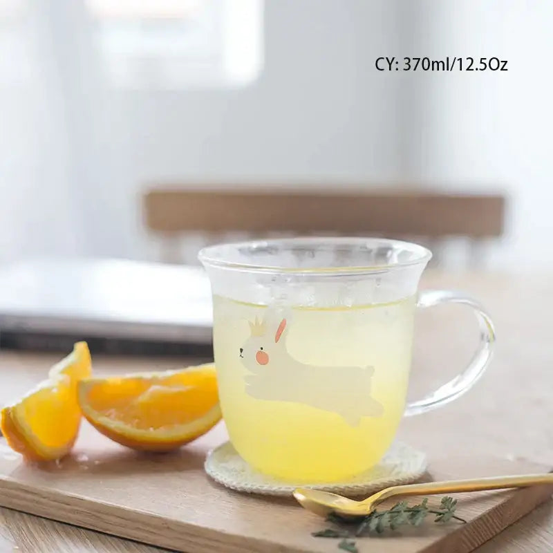 Cute polar bear glass coffee mug kitchen heat resistant tea cup
