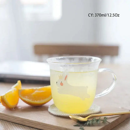Cute polar bear glass coffee mug kitchen heat resistant tea cup