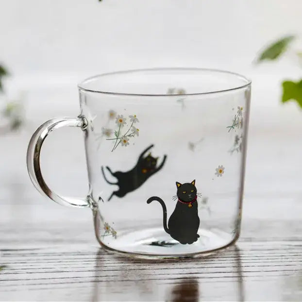 Cute polar bear glass coffee mug kitchen heat resistant tea cup