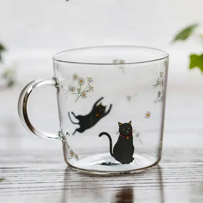 Cute polar bear glass coffee mug kitchen heat resistant tea cup