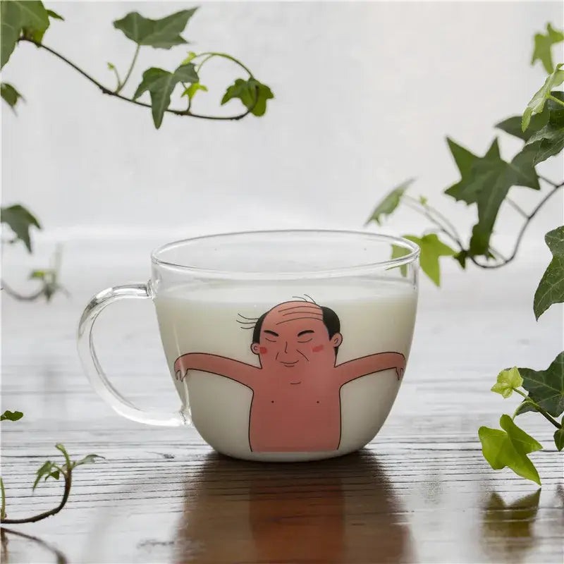 Cute polar bear glass coffee mug kitchen heat resistant tea cup