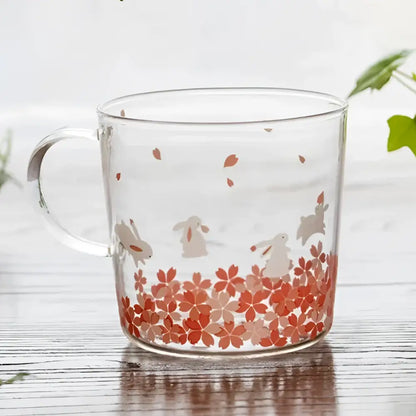 Cute polar bear glass coffee mug kitchen heat resistant tea cup