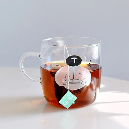 Cute polar bear glass coffee mug kitchen heat resistant tea cup