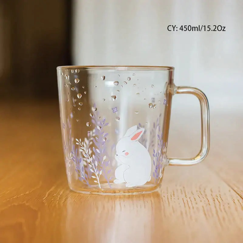 Cute polar bear glass coffee mug kitchen heat resistant tea cup