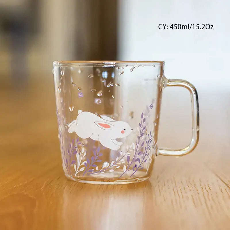 Cute polar bear glass coffee mug kitchen heat resistant tea cup