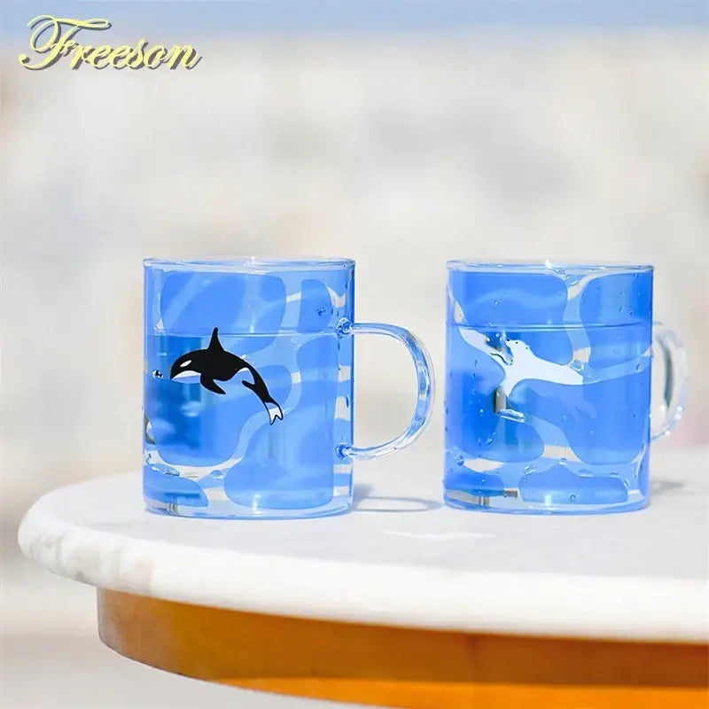 Cute polar bear glass coffee mug kitchen heat resistant tea cup