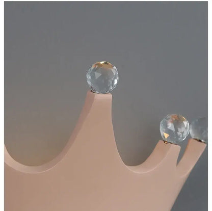 Cute resin crystal pink crown wall sconce bedroom light