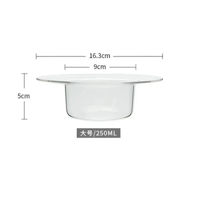 Cute straw hat glass bowl dining room dessert dish