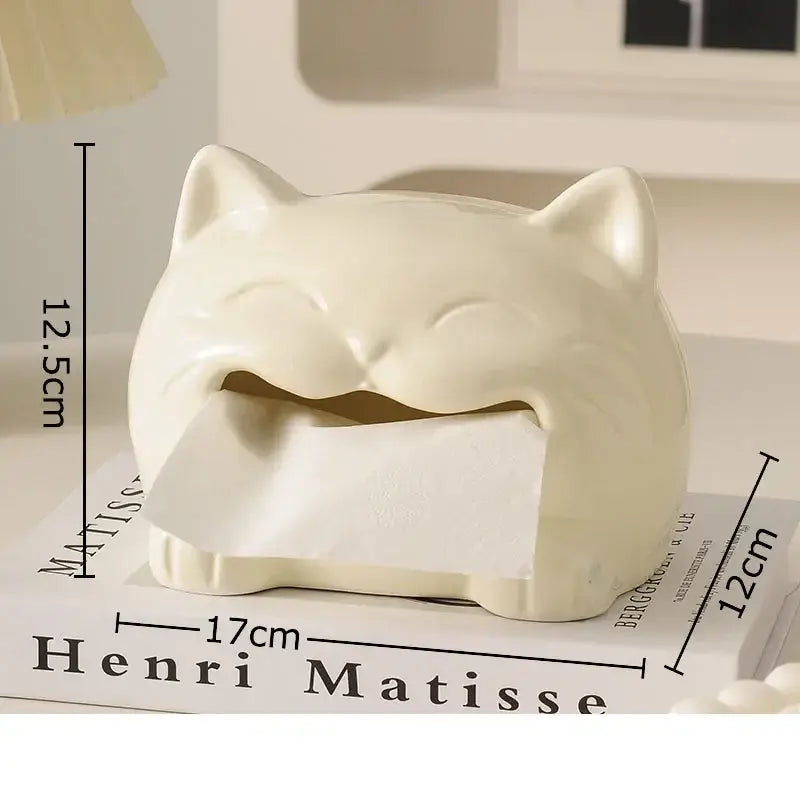 Cute white ceramic poodle cartoon puppy tissue box bedroom decor