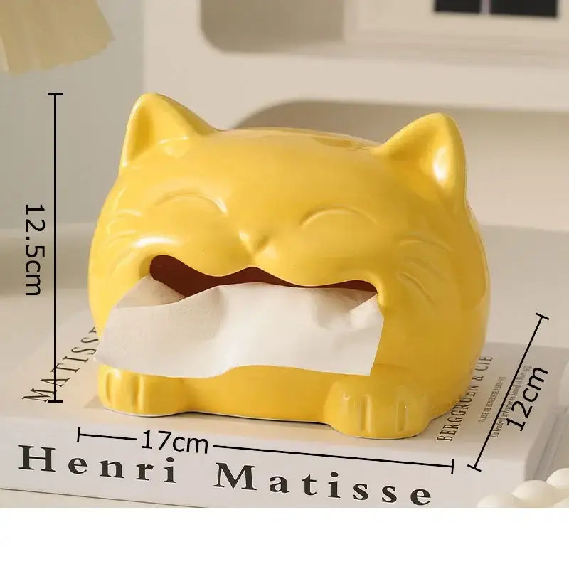 Cute white ceramic poodle cartoon puppy tissue box bedroom decor