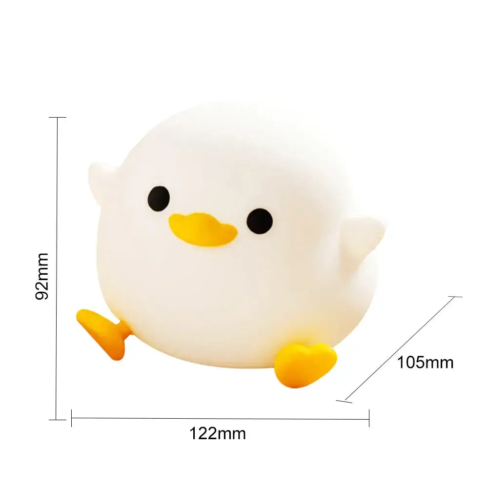 Cute white duck silicone night light bedroom dimming touch lamp