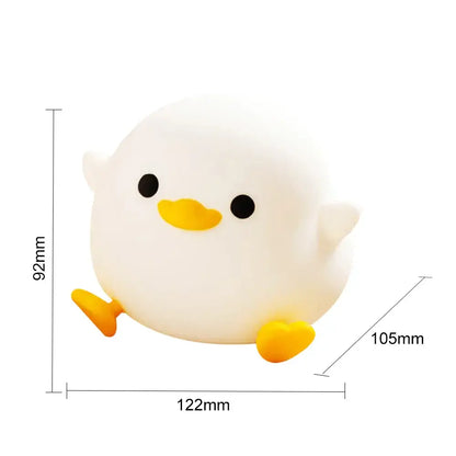 Cute white duck silicone night light bedroom dimming touch lamp
