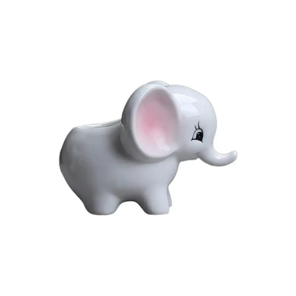 Cute white elephant succulent planter bedroom ceramic flowerpot