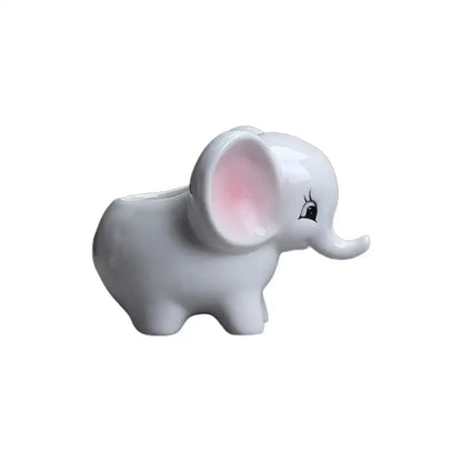 Cute white elephant succulent planter bedroom ceramic flowerpot