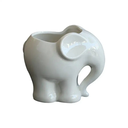 Cute white elephant succulent planter bedroom ceramic flowerpot