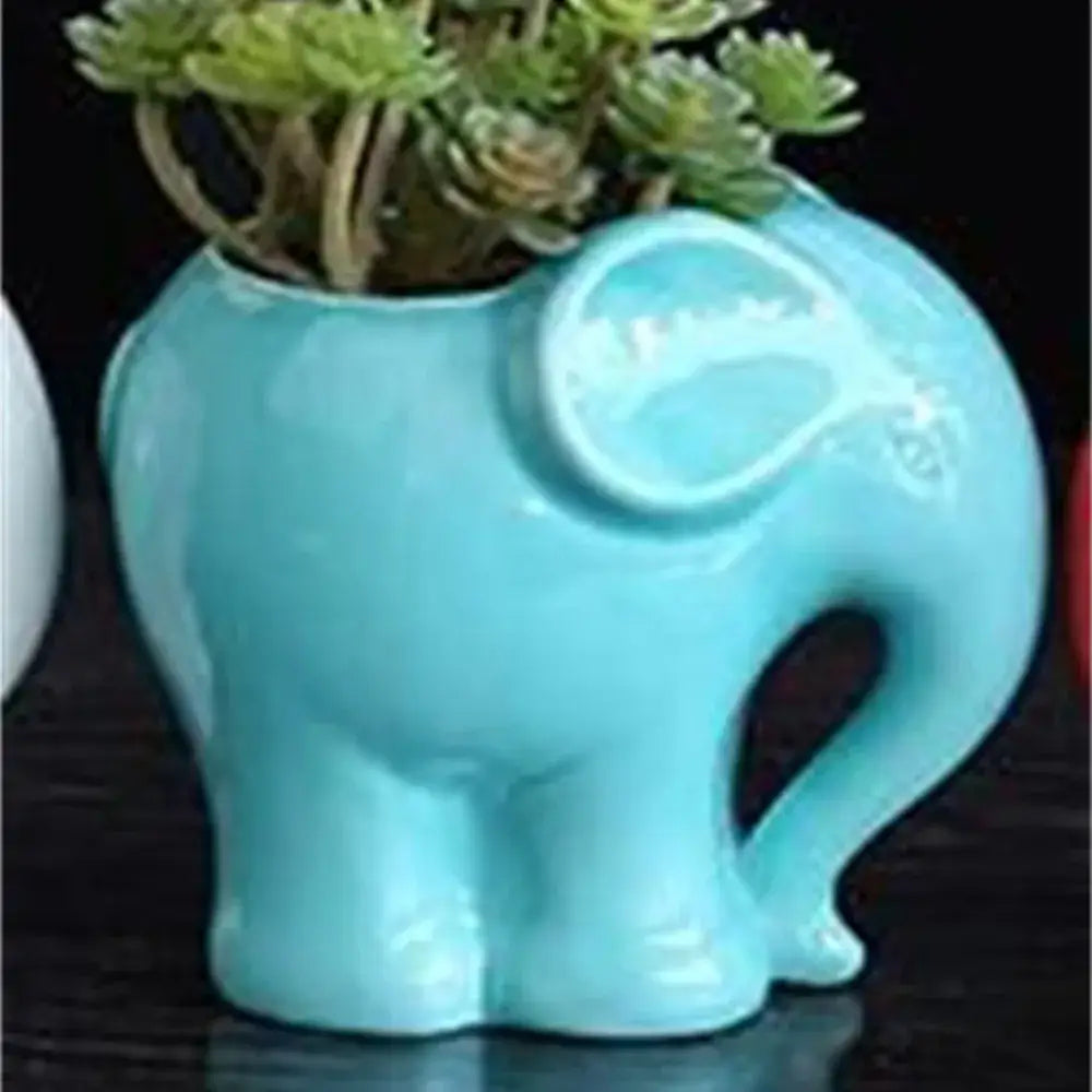 Cute white elephant succulent planter bedroom ceramic flowerpot