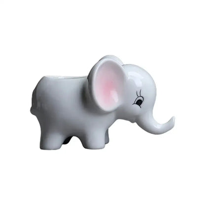 Cute white elephant succulent planter bedroom ceramic flowerpot