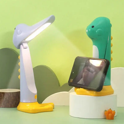 Cute white & yellow dinosaur led night light bedroom study lamp