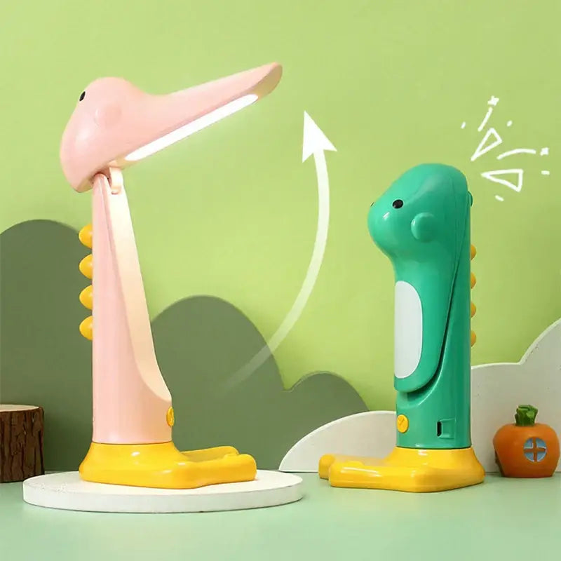 Cute white & yellow dinosaur led night light bedroom study lamp