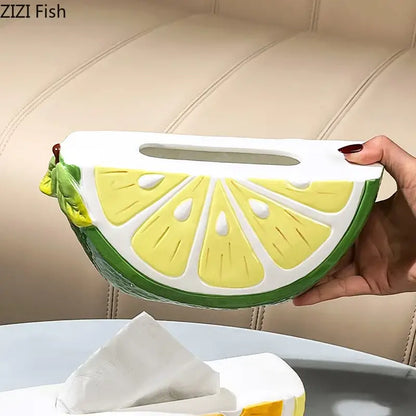 Cute yellow lemon ceramic tissue box bedroom table decor