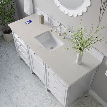 James Martin Brittany 60" Single Bathroom Vanity, Bright White