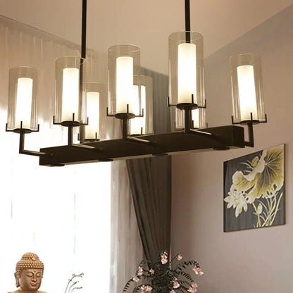 DecorBites™ Cylinder Clear Glass Island Light - Traditional Pendant Lighting
