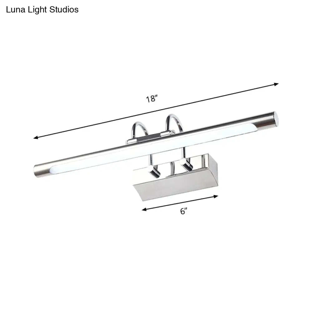 DecorBites™ Cylindrical LED Wall Lamp in Contemporary Style - Acrylic and Metal, Nickel Finish, Warm/White Light - 18"/22