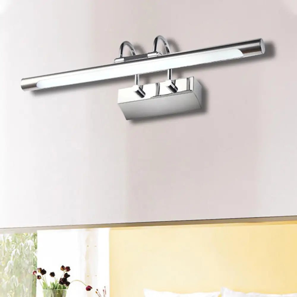 DecorBites™ Cylindrical LED Wall Lamp in Contemporary Style - Acrylic and Metal, Nickel Finish, Warm/White Light - 18"/22