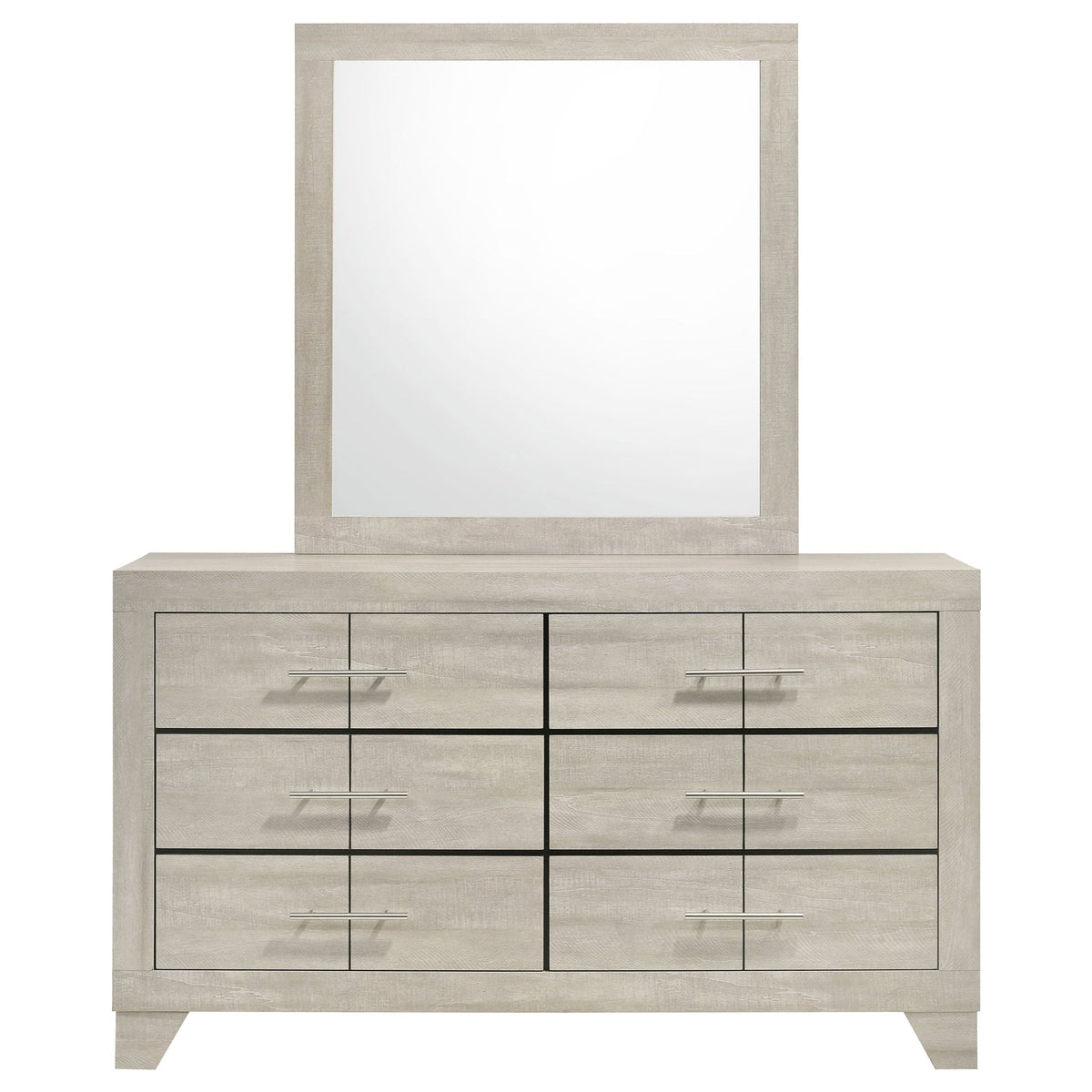 Trenton 6-drawer Bedroom Dresser With Mirror Rustic Cream