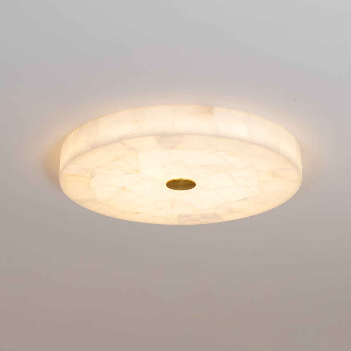 Round Mosaic Alabaster Ceiling Lamp