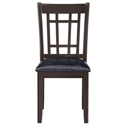 Lavon Wood Dining Side Chair Black and Espresso (Set of 2)