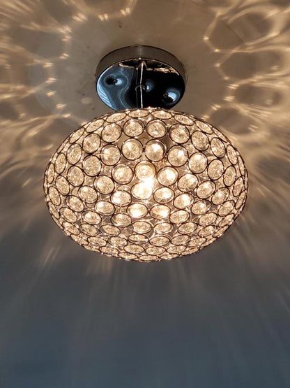 Krystal Ice 9"W 1-Light Semi-Flush Light Fixture by Kichler Chrome Glass Finish