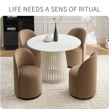 360 Degree Swivel Armless Dining Barrel Chair
