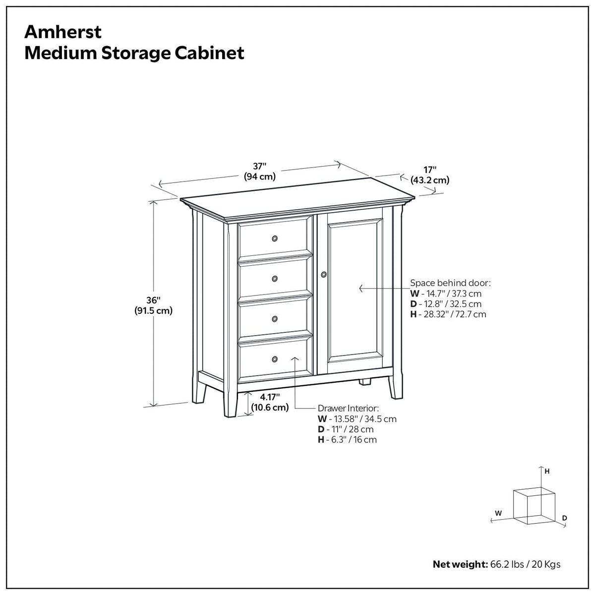 Amherst - Handcrafted Medium Storage Cabinet