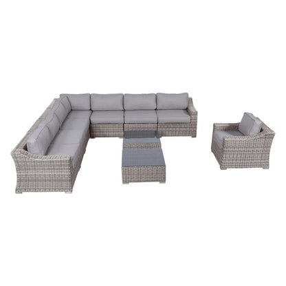 Outdoor Wicker Conversation Set With Cushions, All Weather