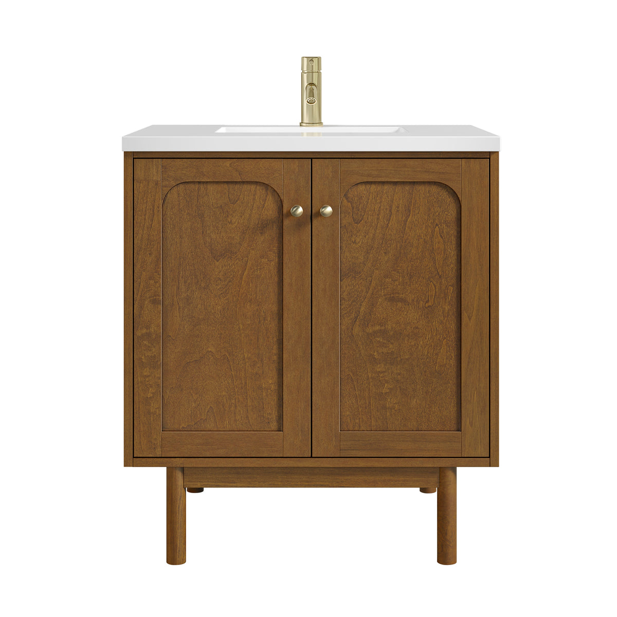 James Martin Laurent 30" Dual Mount Single Bathroom Vanity, Honey Oak