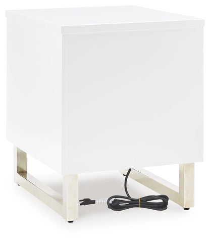 Gardoni - Chair Side End Table - White / Black
