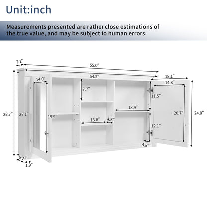 Modern Wall-Mount 2 In 1 Mirror Cabinet With Adjustable Shelves, Soft-Closing Hinges