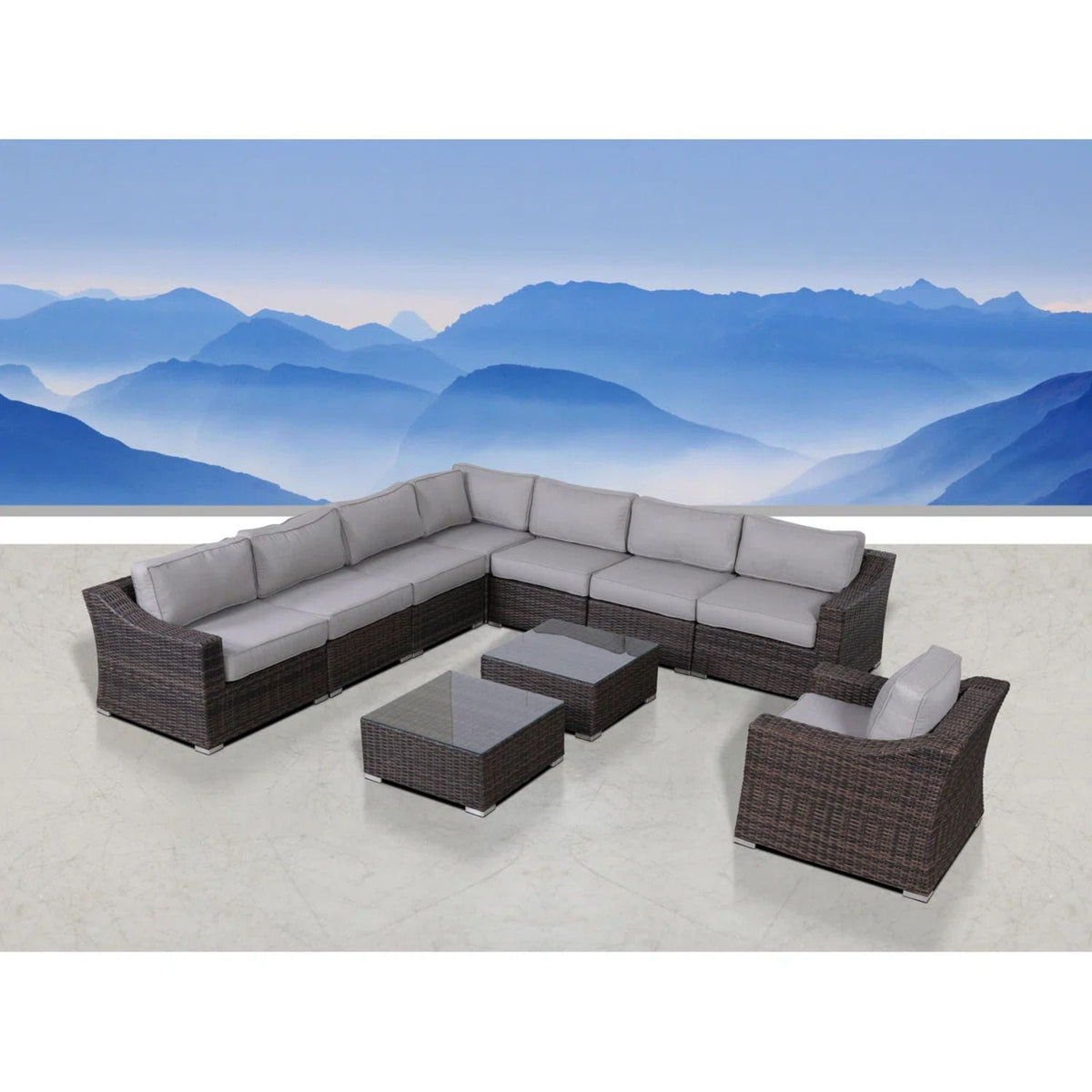 Outdoor Wicker Conversation Set With Cushions, All Weather
