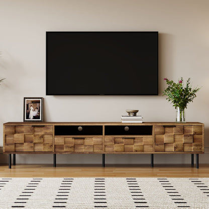TV Stand With 2 Drawers, Media Console Table, Storage Cabinet With Cable Management