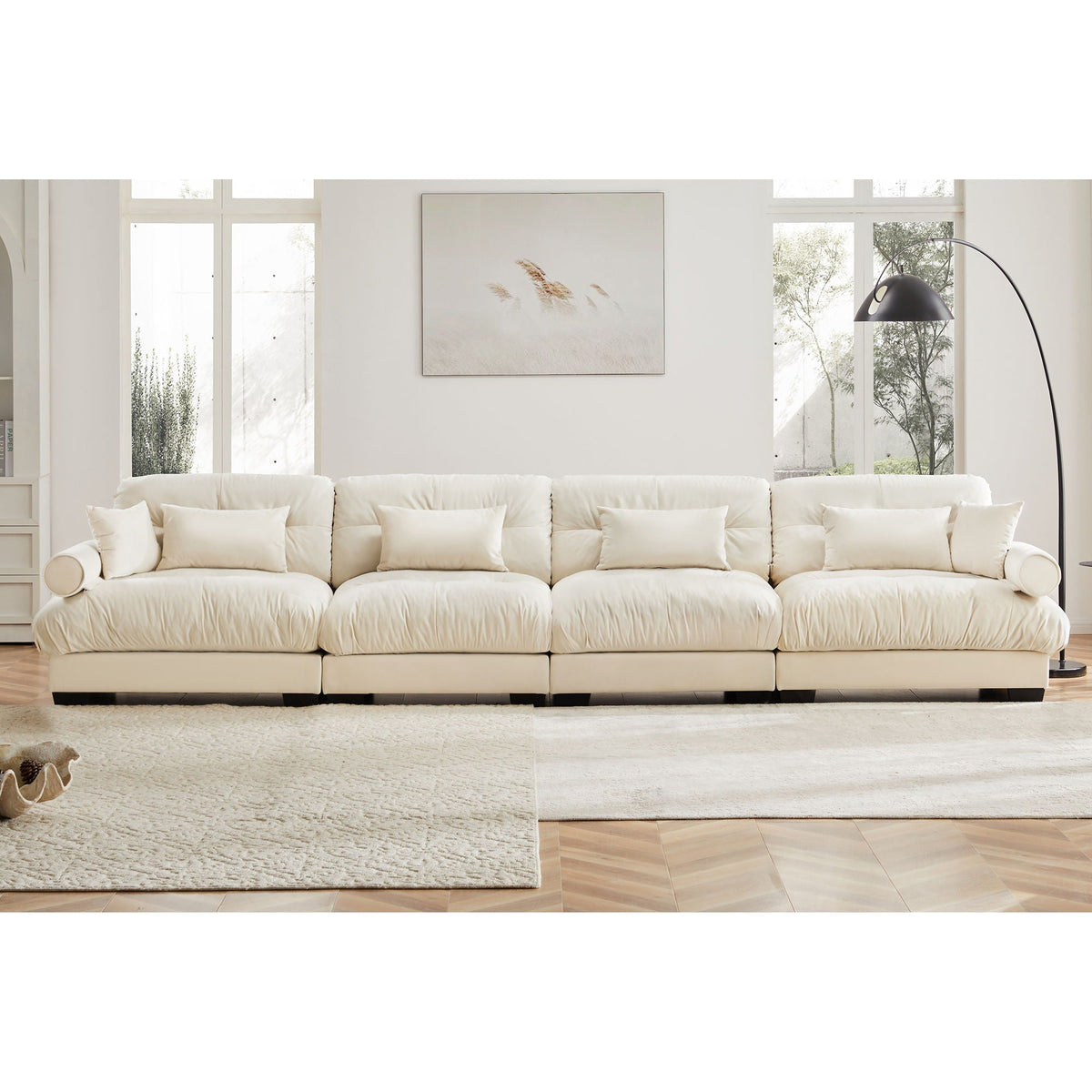 Super Comfort Oversized Modular Sectional Sofa, Deep Seat Convertible L Shaped Couch