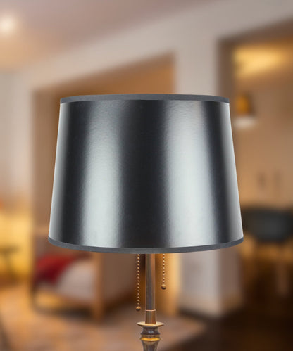 14"W x 10"H Black Parchment Gold-Lined Drum Lampshade
