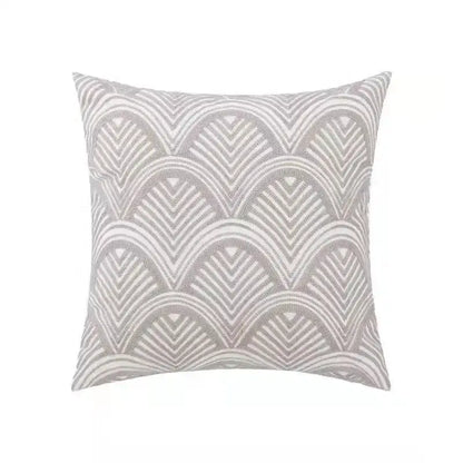 Daisy floral embroidered beige pillow cover bedroom decor