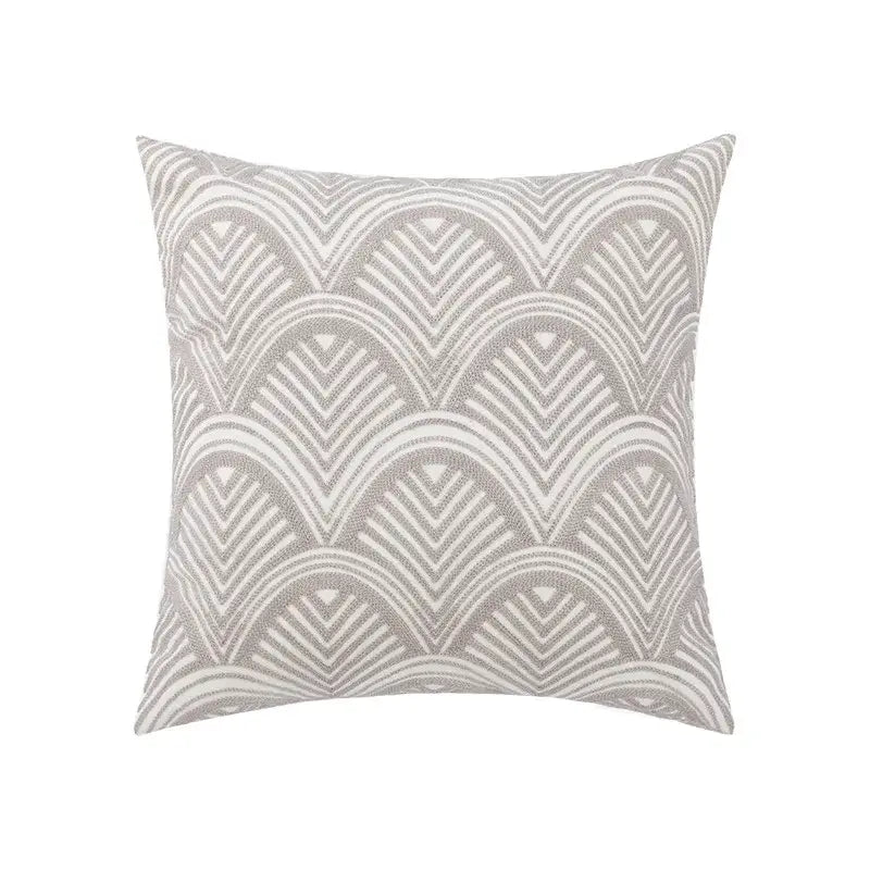 Daisy floral geometric embroidery pillowcase for living room decor