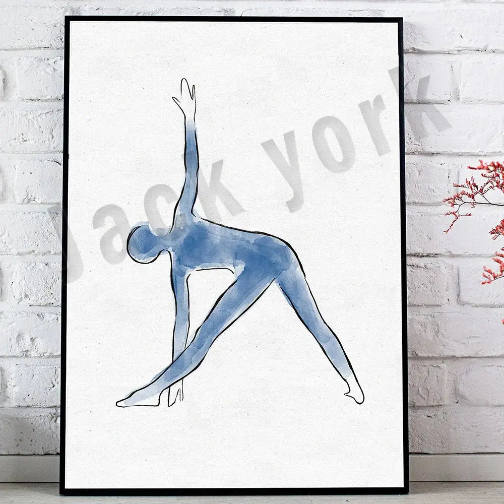 Dance king yoga print set of 6 rainbow watercolor posters bedroom art