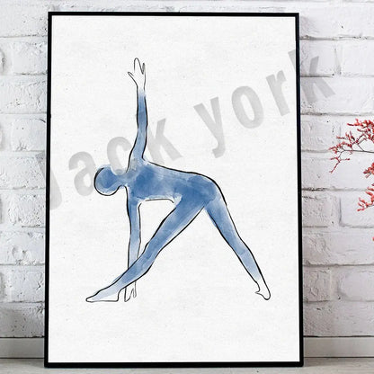 Dance king yoga print set of 6 rainbow watercolor posters bedroom art