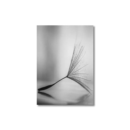 Modern black & white dandelion canvas wall art 3 piece set living room