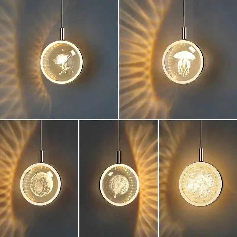 Dandelion crystal ball jellyfish pendant light – dining room